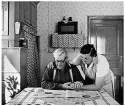 Helmer och Berta Jonsson. Baggård 1960